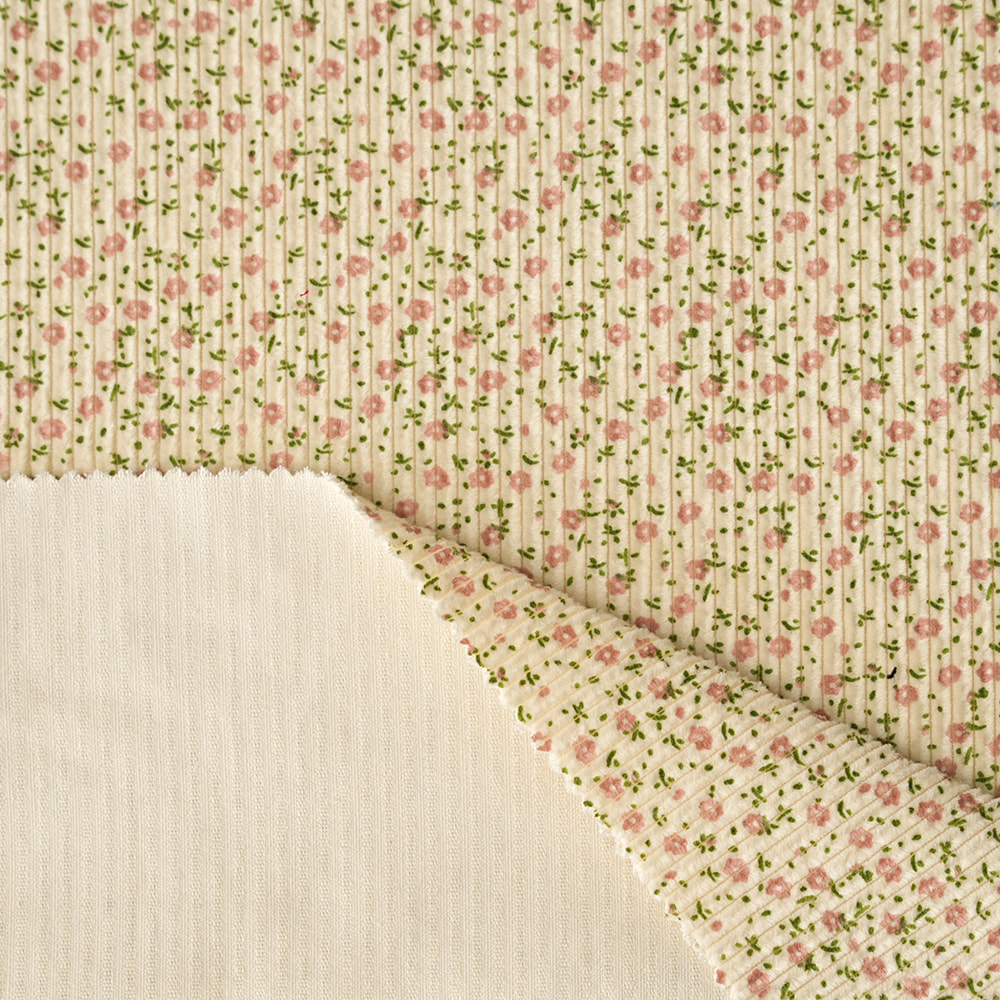 KLD10436 Soft 6W Cotton Corduroy Printed Fabric